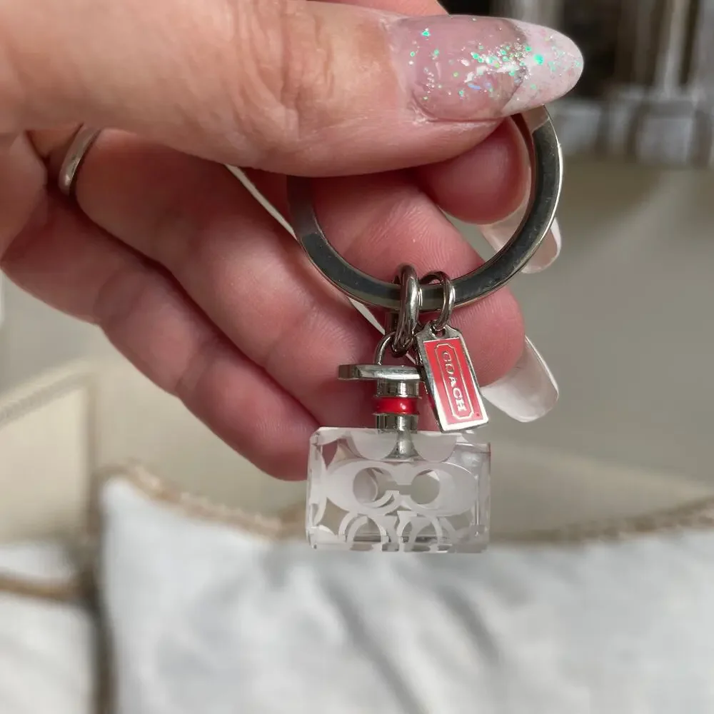 COACH Lucite Perfume Bottle Keychain Bag Charm | Rare Y2K NWOT